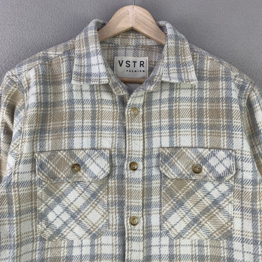 VSTR Premium Flannel Shirt Jacket Mens Medium Plaid Heavyweight Blanket Shacket